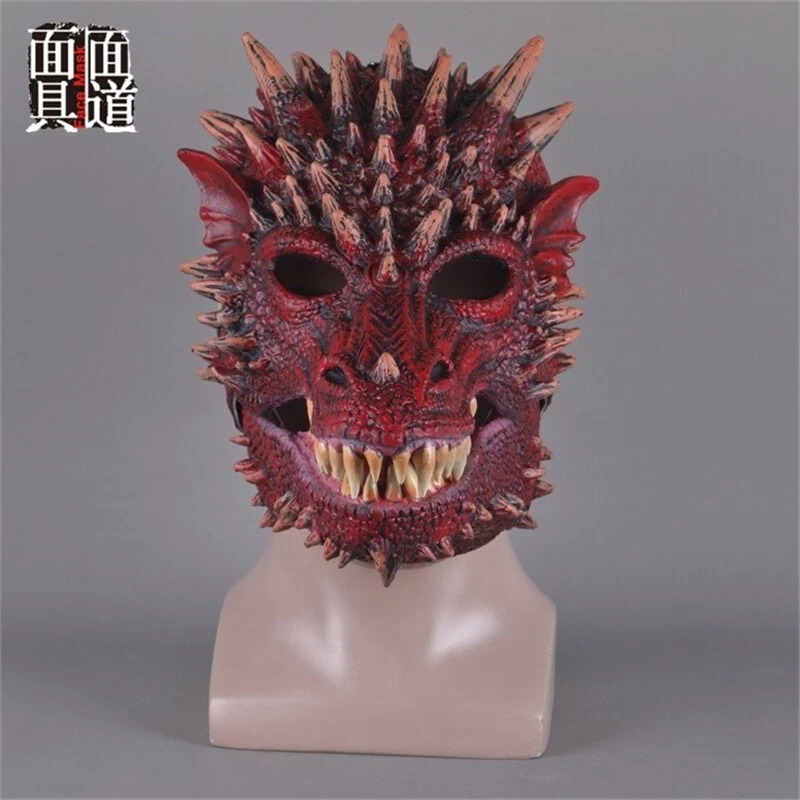 Movable Mouth Dragon Mask Halloween Party Cosplay Headgear Latex Full Mask Props - Image 2 of 4