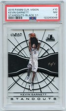 2015-16 Panini Clear Vision Kevin Garnett Standouts Black 1/1 psa 7