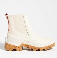 New Women's Sorel Brex Waterproof Chelsea Boots Natural Cream Sz 7.5