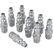Milton 1 4 Inch NPT Male Air Hose Fitting 10 Pack Robust Steel Construction