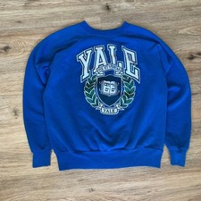 Vintage 1980s Pannill Yale University Sweatshirt Blue Raglan Made in USA Large