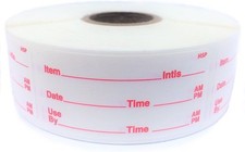 Plastic Containers - 1x2 inch Size 500 Labels per roll, Metal, Dissolvable Food