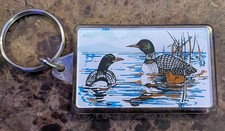  Vintage Plastic Keyring Family of Loons Thermometer - Canada
