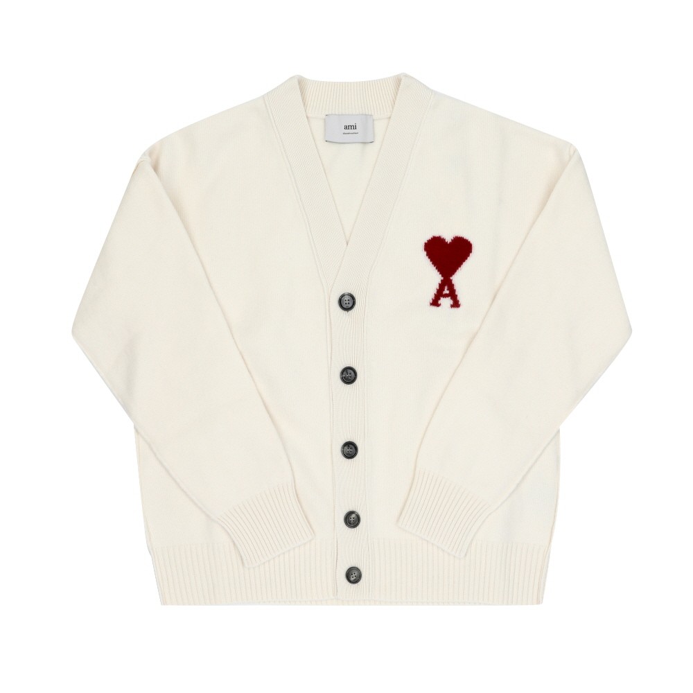AMI UKC367 018 154 Cardigan White
