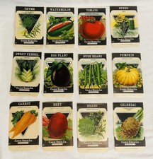 12 Piece Lot Antique 1920’s Era Card Seed Co. Seed Packet Envelopes Fredonia, NY