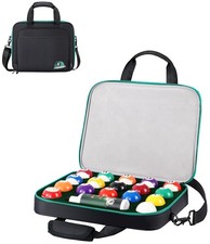 Pool Ball Case, Padded Billiard Carrying Bag Travel Storage Box with Carry Ha...