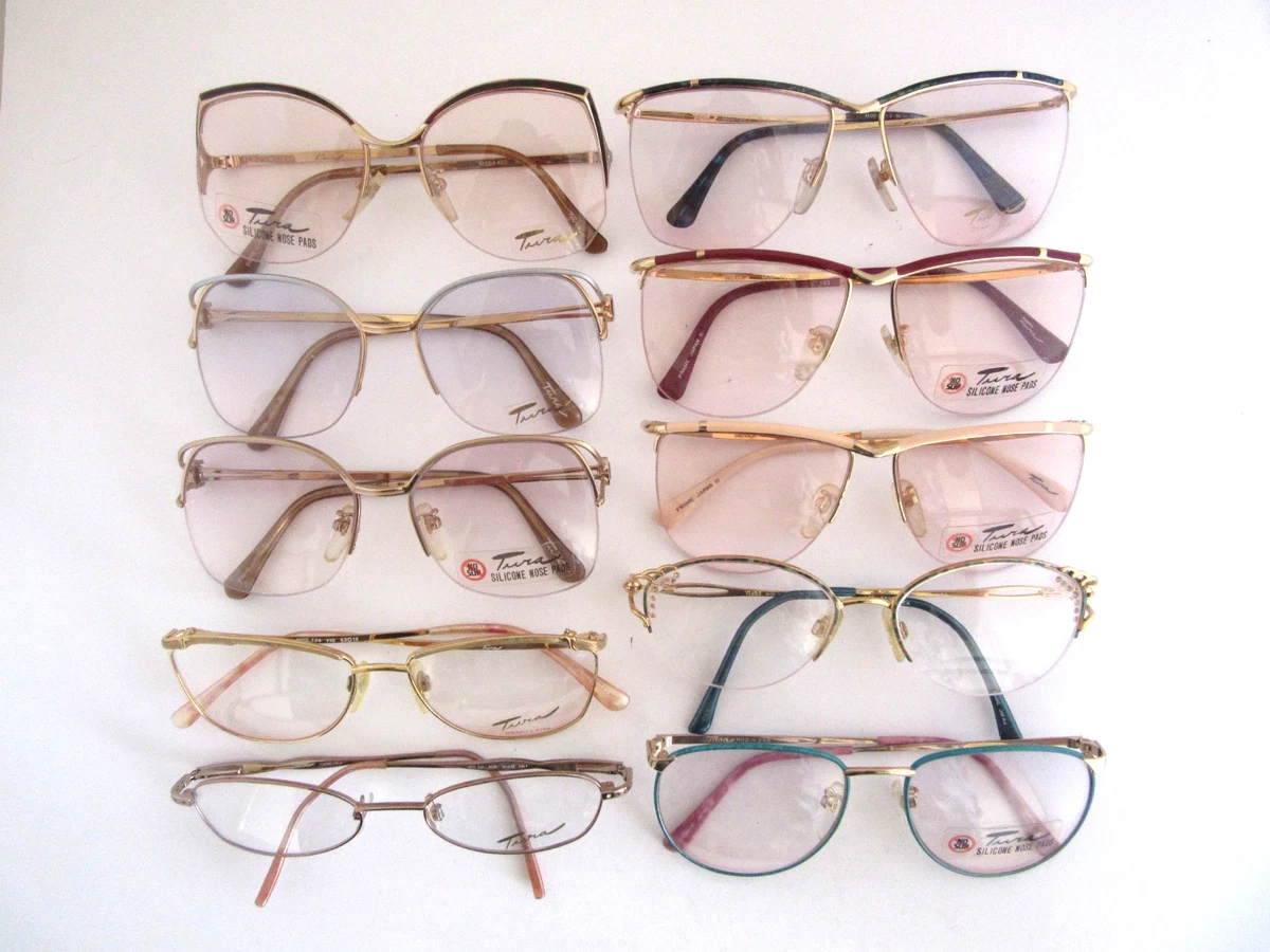 VTG Marcolin Italy Faceted Rimless Clear Glasses 80s Luxury Butterfly Beveled Women main image 4