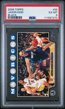 2008 TOPPS BLACK #55 JASON KIDD 23/51 PSA 6