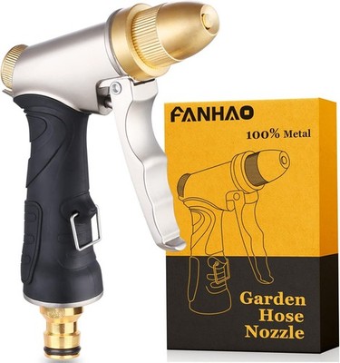 FANHAO Hochdruckbrause Metall Gartenspritze Verstellbar 3 4