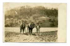 Wheeling, Moundsville WV estate, farmer, Arthur Lowe, horse team, RPPC postcard
