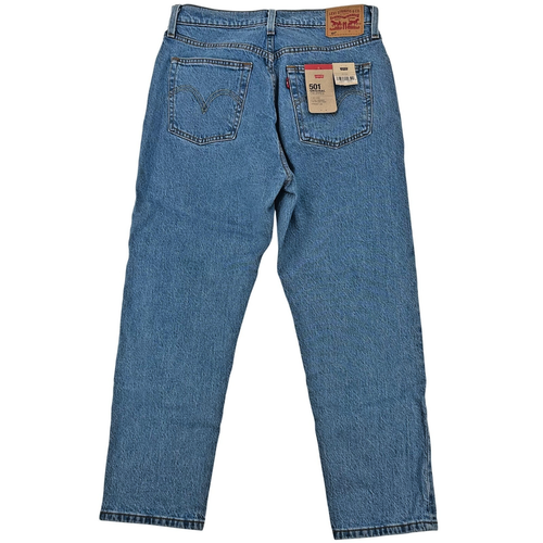 Neu mit Etikett Levis 501 blau Denim Original hoher Bund gerade Cropped Damenjeans 29