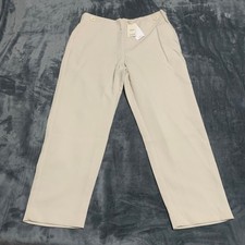 MNG Mango Womens Wide Leg Pants XXL Beige Button Detail Trousers Office Classic