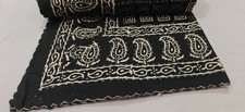 Indian Hand Block Black Twin Size Cotton Kantha Quilt Throw Blanket Bedspread