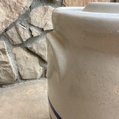アンティーク　水桶 Robinson Ransbottom 3 Gallon Blue Crown Butter Churn Crock With