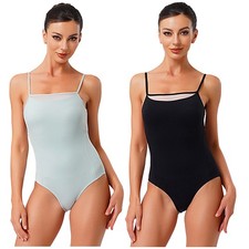 Womens Dancewear Yoga Leotard Athletic Bodysuit Performance Dance Gymnastics