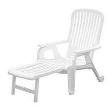 Grosfillex 47658004 White Bahia Deck Chair 10 Pack
