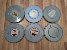 16mm Lot of 6 Metal Movie Canisters 10 1/2" X 1