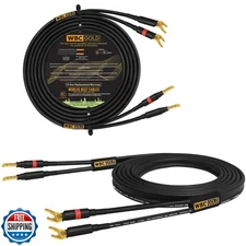 WORLDS BEST CABLES 50 Foot WBC-GOLD-LOCAP-SPKR-10 AWG - Low-Capacitance - Low