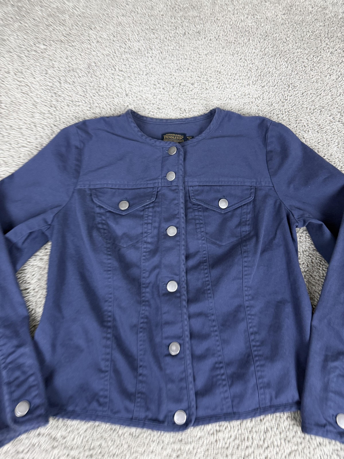 Pendleton Jacket Womens Petite Medium Blue Snap F… - image 3
