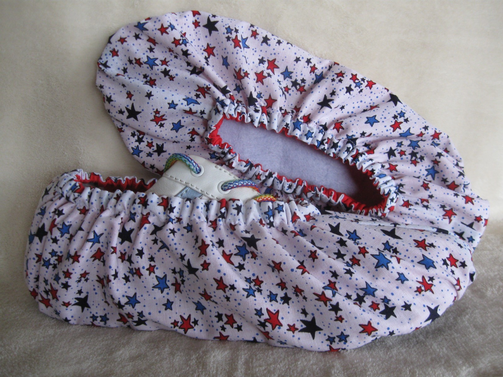 Ladies bowling shoe covers. Stars and more stars. Bright and