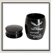 Mini Pet Memorial Small Urns for Dog Cat Ashes Stainless Steel Black 1.57 in