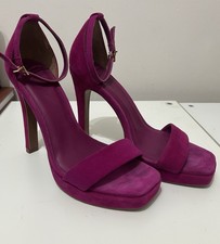 Size 5 Next Signature. Real Suede Fuchsia Pink High Heel Sandal. Worn