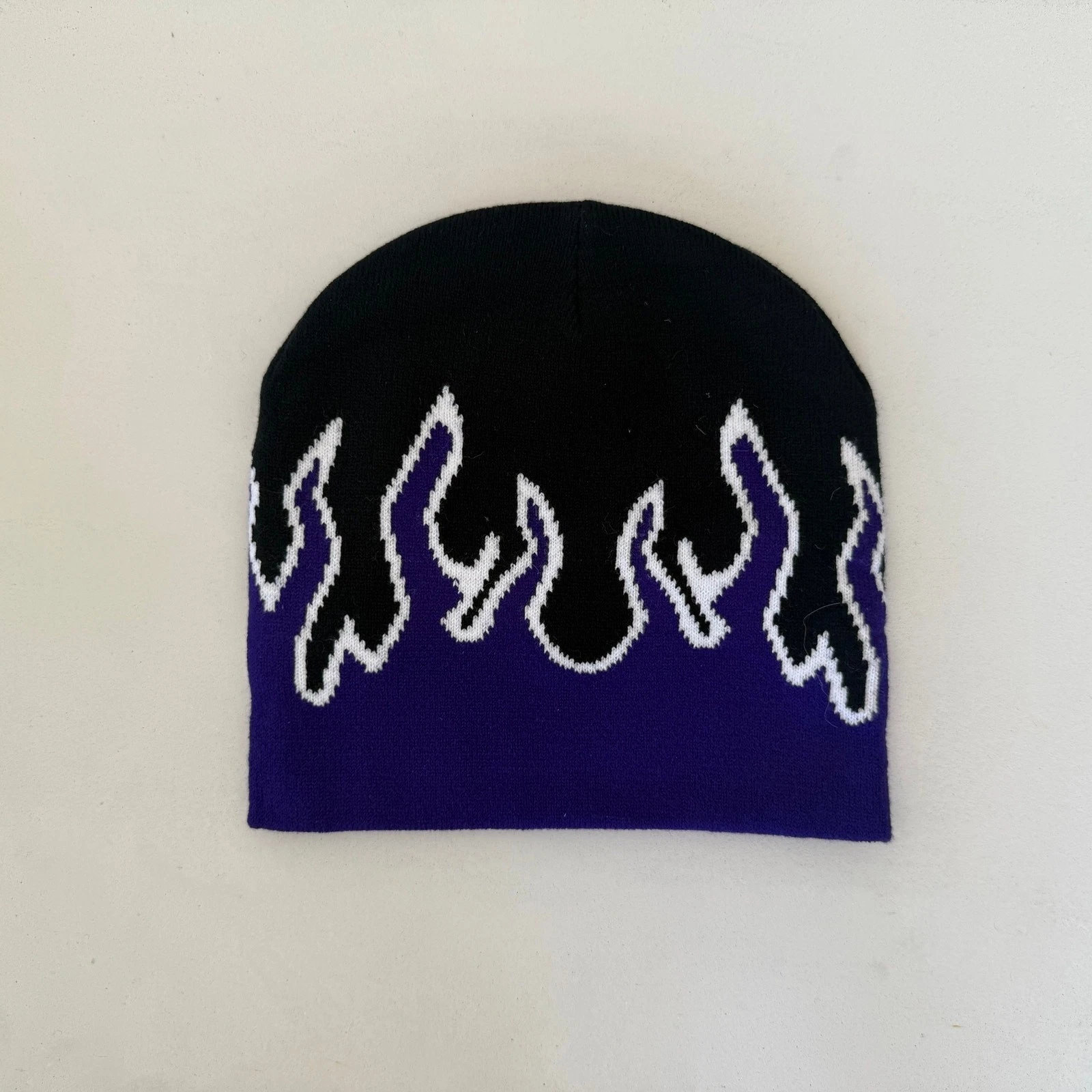 grunge gothic punk flame black and purple beanie
Opens in a new window or tab