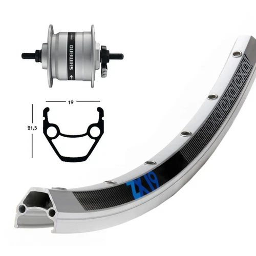 Rueda delantera 36 agujeros eje macizo buje dinamo 26" ZX19 SHIMANO DH3N30 (19-5 - Imagen 1 de 2
