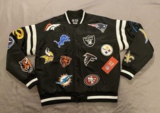  NEW NFL Football Multi Team Logos Varsity Bomber Jacket Coat Men's M