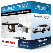Für Nissan Juke 14-19 AUTO HAK Anhängerkupplung abnehmbar + 13polig E-Satz neu