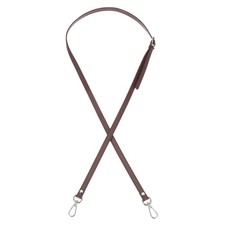 47" Adjustable PU Leather Purse Strap with Silver Hardware Dark Brown
