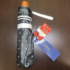 POLO RALPH LAUREN Sun  Rain Folding Umbrella Black Dot, 19.7 Rib UV 99 