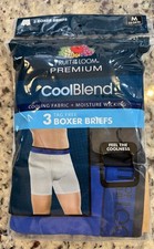 Men  s Fruit Of The Loom Cool Blend Boxer Briefs Size M 32/34 3 Pack 