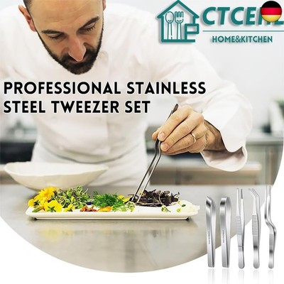 Kochpinzette Edelstahl 2er Set - 30cm & 27cm Grillzangen Für Küche & Grill