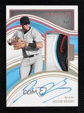 2023 Panini Immaculate Prospect Holo Gold 2/2 Jacob Berry #52 Patch Auto 12ty