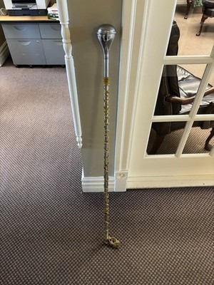 Majorette Baton Twirling Silver Chrome Stick Yellow Tassel
