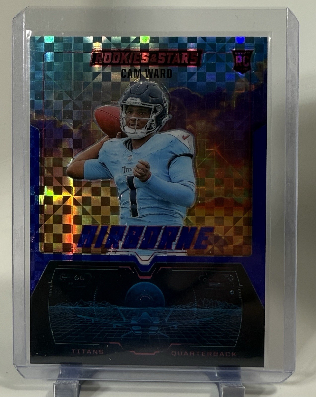 Cam Ward 2025 Panini Rookies & Stars Airborne #29 Blue Plaid Titans QB