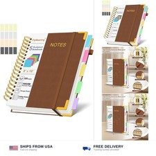 Hardcover Spiral Notebook Journal with Removable Dividers Tabs, 320 Pages, 5 ...