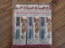Size Small Black/silver And Blue Kitty Caps Cat Nail Covers. Lot of 3 packs.