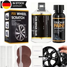 Felgen Reparatur Set SCHWARZ Alufelgen Kit 50ml Reparaturkleber+30ml Lackstift..