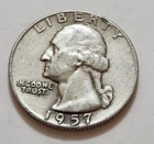 1957-D Washington Quarter • NMM 90% Silver • Strong Detail    X132