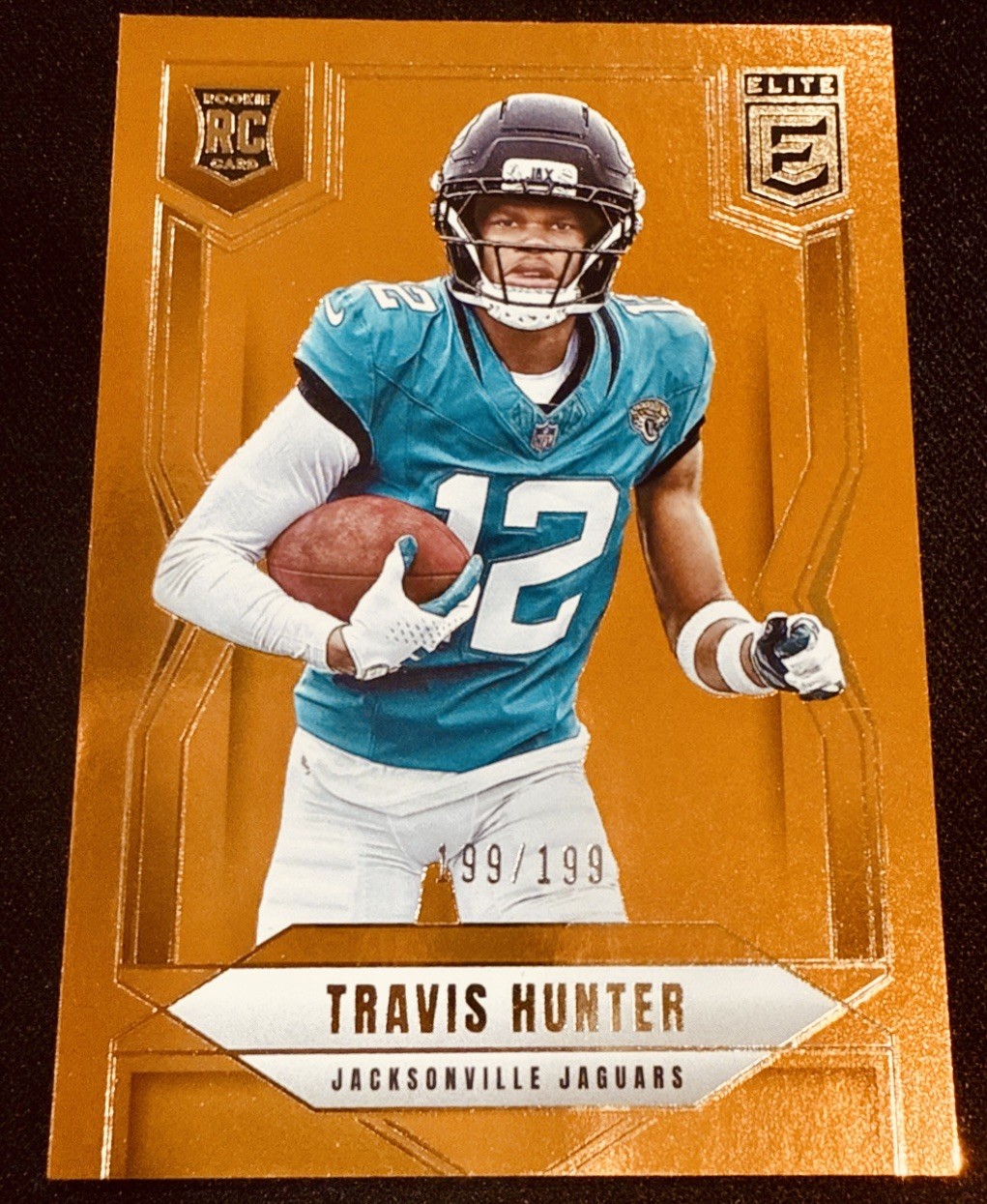 2025 Donruss Elite Travis Hunter Rookie #114 Orange #’d 199/199 RC Jaguars F19