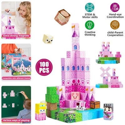 100PCS Magnetic Building Blocks - Build Your Magic Castle, Ostern Geschenke