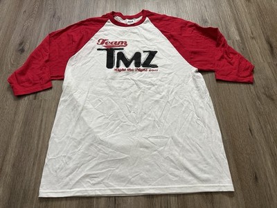 Vintage Team TMZ Light The Night Employee Baseball Tee T-Shirt Size XL