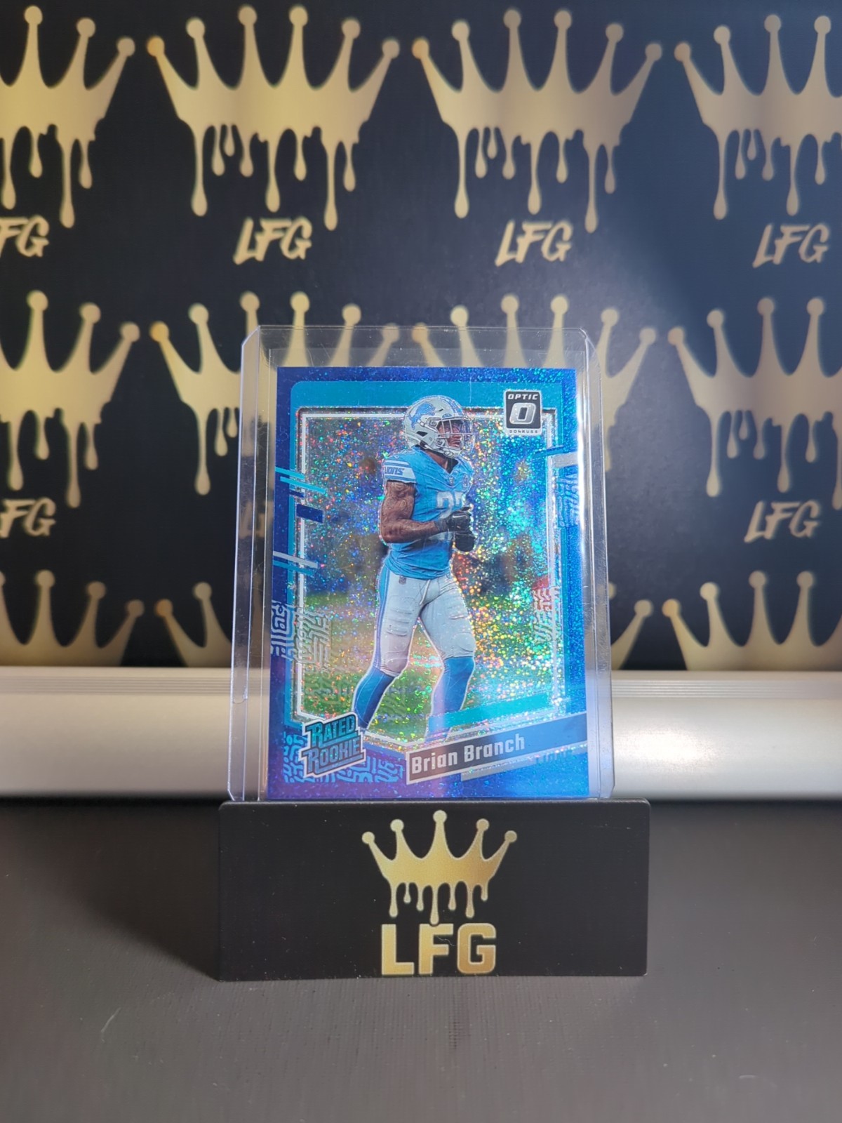 2023 Panini Donruss Optic Rated Rookie Brian Branch #233 Blue Glitter Prizm