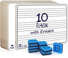 Scribbledo 10 Pack Dry Erase Music Staff Lap White Boards 9"X12" l Write Musi...