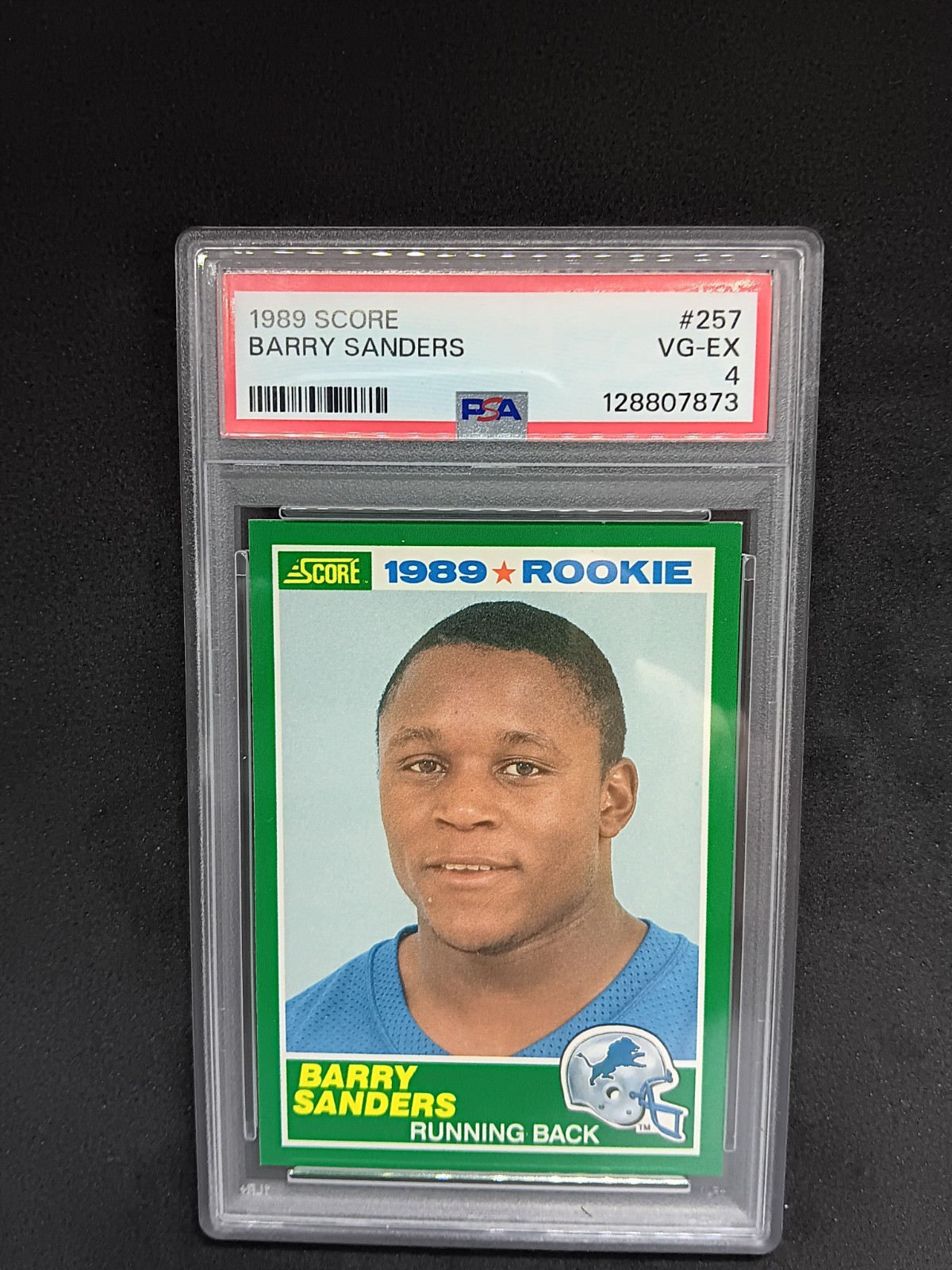 1989 Score Foorball - Barry Sanders #257 (RC) Rookie Card Detroit Lions