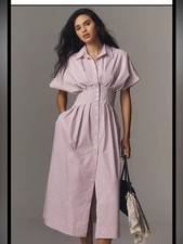 New with tags The Tobie Shirt Dress Exquise Anthropologie size MP lavender maxi