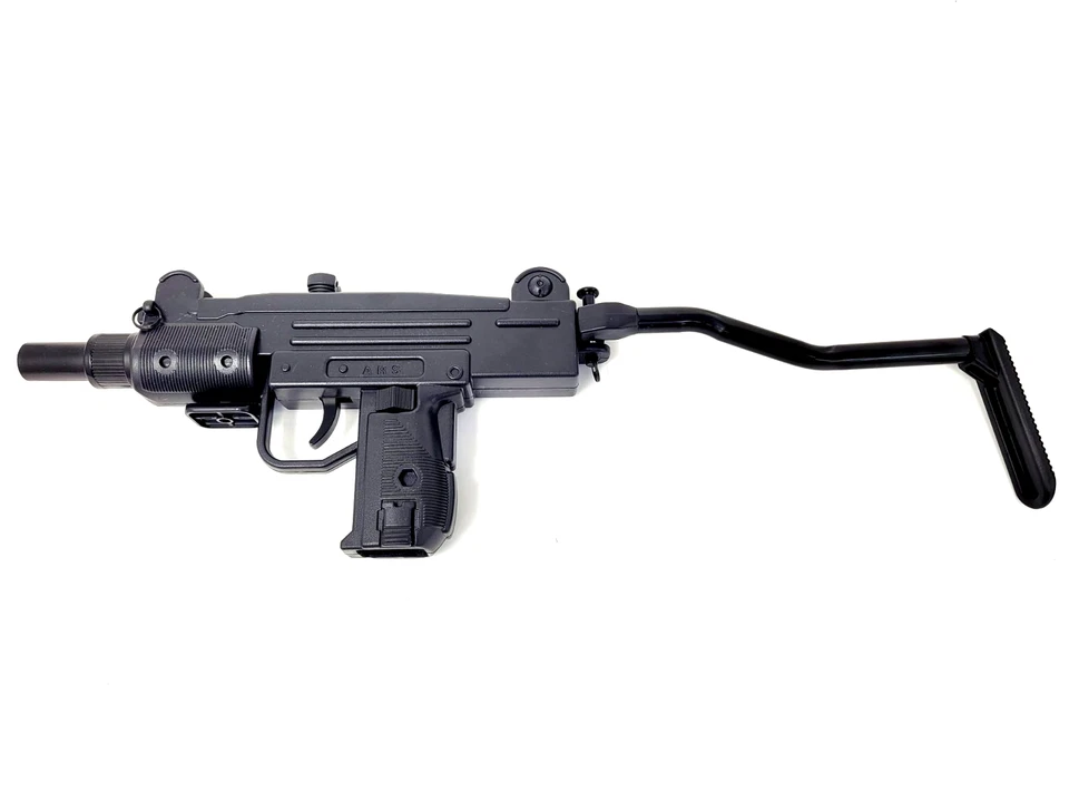 Mini metralladora UZI pistola encendedor antorcha de chorro de metal llama y estuche acolchado negro Foto 2 de 4