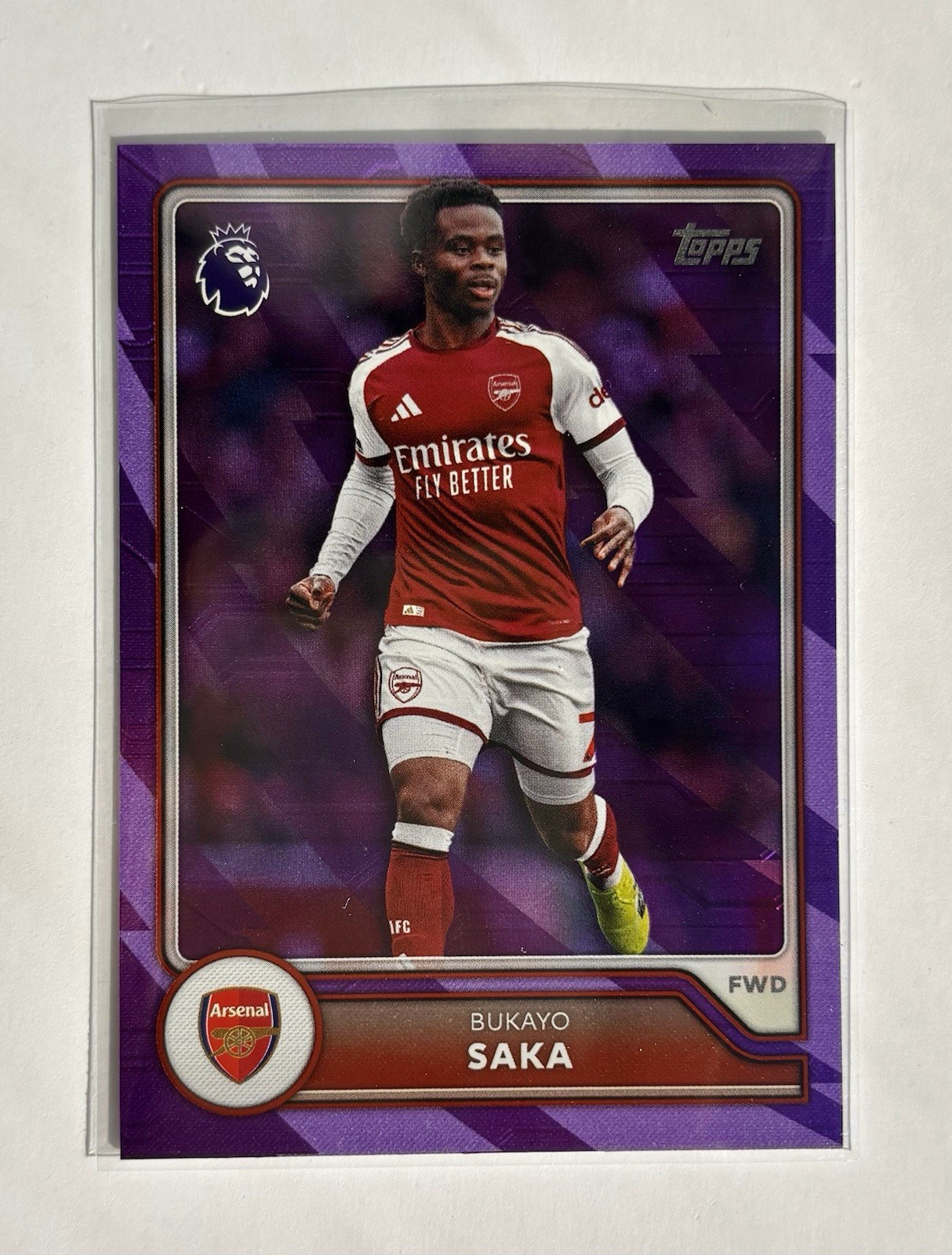 Bukayo Saka Arsenal 26/27 Topps Premier League - Purple Voltage Parallel view 1